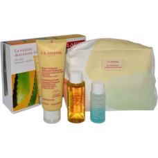 Clarins CLARINS SET (FOAMING CLEANSER 125 ML + LOTION 50 ML + DEMAQUILLANT EXPRESS YEUX 30 ML + COSMETICS BAG)