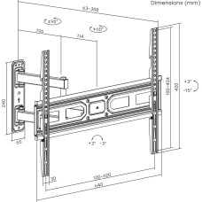 Maclean MC-798N TV stiprinājums, kronšteins televizoram, maks. VESA 600x400, 37-70