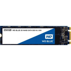 WD Dysk Twardy SSD WD Blue 250GB M.2 SATA 3.0 TLC Write speed 525 MBytes/sec Read speed 550 MBytes/sec MTBF 1750000 hours WDS250G2B