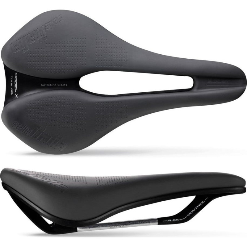 Selle Italia Siodło SELLE ITALIA Model X Green Comfort + Superflow L3, FeC Alloy Rail ⌀7 mm, Green-Tech, 415g, Szare (NEW)