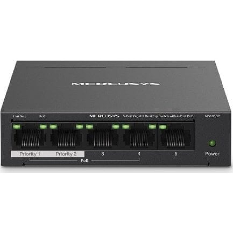 Mercusys Switch Mercusys MERCUSYS switch MS105GP (5xGbE,4xPoE+,65W,fanless)