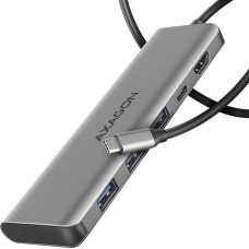 Axagon HUB USB Axagon HMC-5H Wieloportowy hub USB-C 3.2 Gen 1, 3x USB-A, 4K HDMI, PD 100W, 100cm USB-C kabel