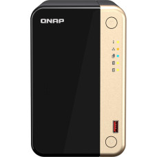 Qnap TS-264 NAS tornis Intel® Celeron® N5095 8 GB 0 TB QTS Melns, Zeltains
