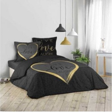 Douceur D`interieur POŚCIEL DOUCEUR - CRAZY LOVE CZARNA 200x200