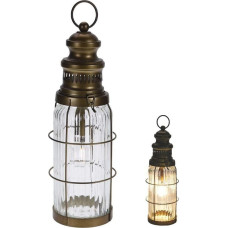 Vilde Lampa stołowa Vilde Lampion led lampa latarnia latarenka stołowa metalowa brązowa loft 38 cm
