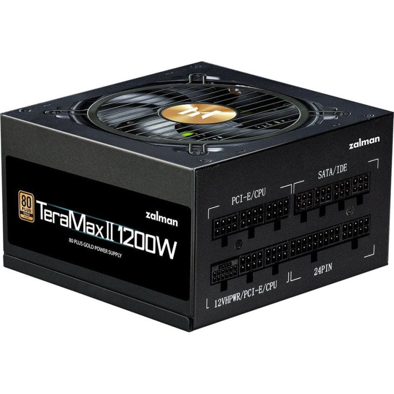 Zalman Zasilacz Zalman Zalman ZM1200-TMX2 TerraMax II 80 Plus Gold PSU 1200W Full-modular ATX 3.0 PCIe 5.0, 12VHPWR, APFC, Single rail, DC-to-DC, 120mm fan FDB bearing
