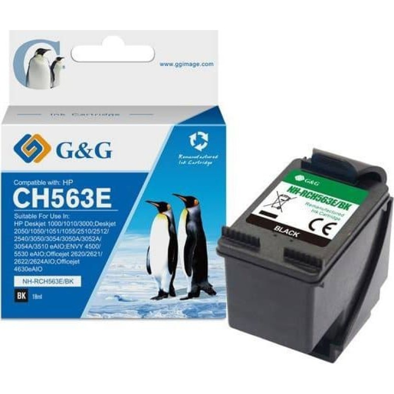 G&G Tusz G&G G&G kompatybilny ink / tusz z CH563EE, HP 301XL, NH-RC563BK, black, 18ml, ml