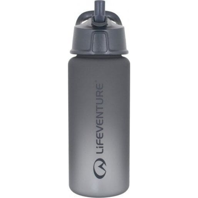 Lifeventure Flip-Top Water Bottle, Grey