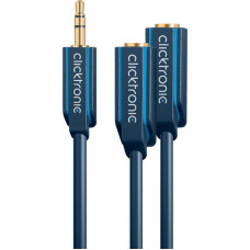 Clicktronic Kabel Clicktronic Jack 3.5mm - Jack 3.5mm x2 0.1m niebieski (70491)