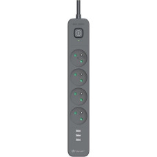 Tracer Listwa zasilająca Tracer Tracer Power Line+ 1,5 m 4 gniazd + USB-A grafitowy