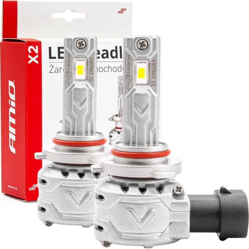 Amio Żarówki samochodowe led seria x2 hb3 9005/hir1 9011/h10 6500k canbus amio-02975