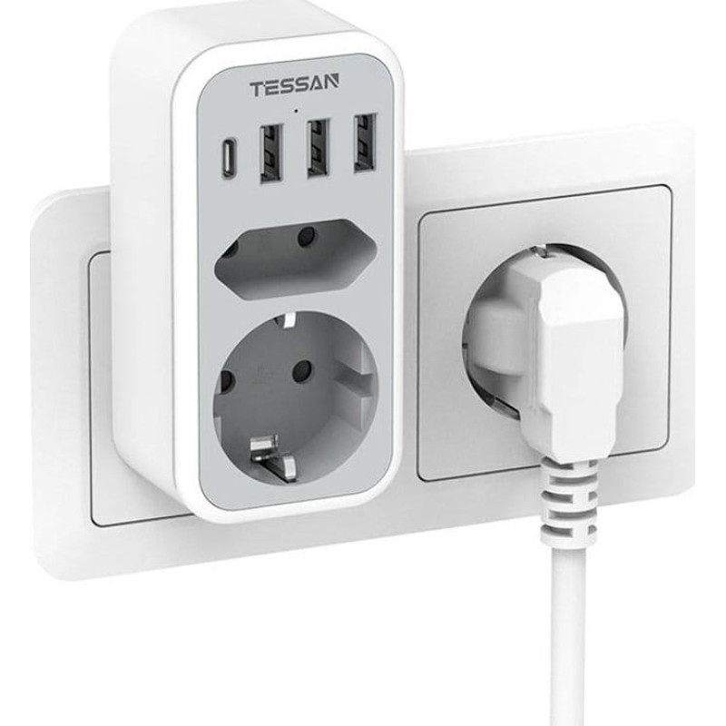 Tessan Gniazdko ścienne Tessan TS-328-DE