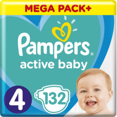 Pampers Pieluszki Pampers Active Baby 4, 9-14 kg, 132 szt.