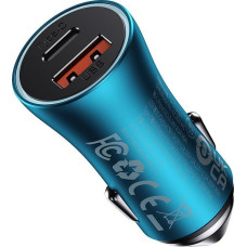 Baseus Ładowarka Baseus Ładowarka samochodowa Baseus Golden Contactor Max, USB + USB-C, 60W (niebieska)