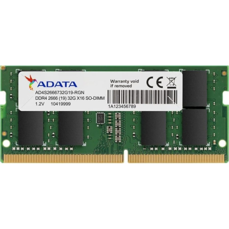 Adata AD4S320032G22-SGN memory module 32 GB 1 x 32 GB DDR4 3200 MHz