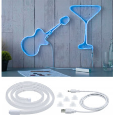 Paulmann Taśma LED Paulmann Neon Colorflex USB Strip Niebieski 1m 4,5W 5V Biały Tworzywo sztuczne