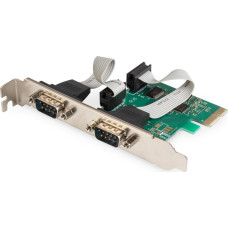 Digitus Kontroler Digitus Kontroler COM DIGITUS PCIe, 2x RS-232/COM, Low Profile, Chipset AX99100