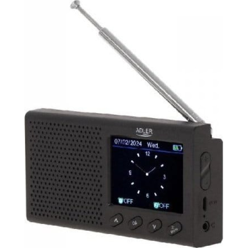 Adler Radio Adler Adler | FM Travel Radio | AD 1198 | Alarm function | Black
