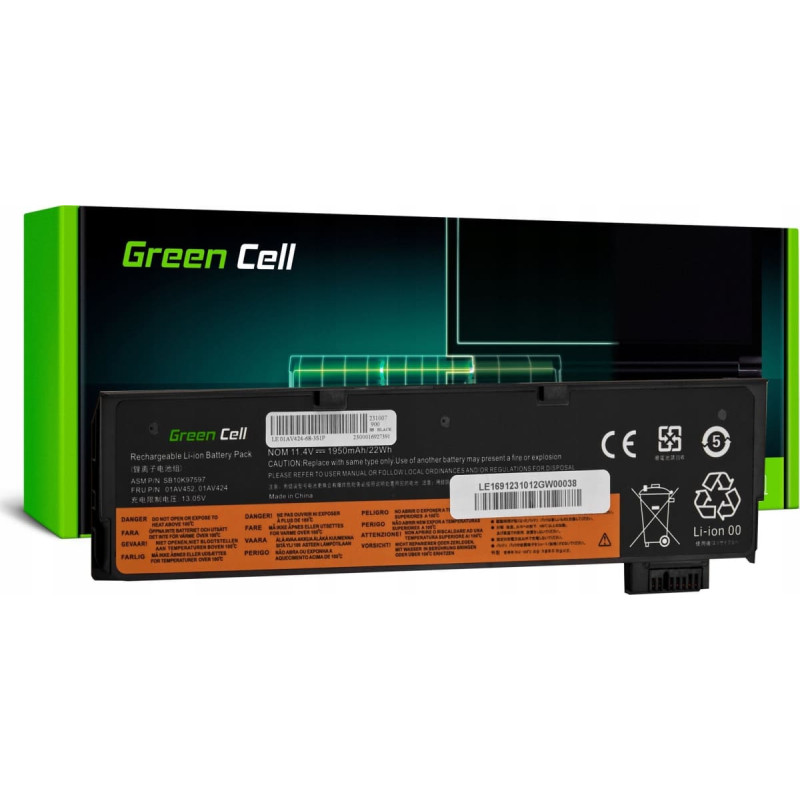 Green Cell Bateria Green Cell GREEN CELL battery 01AV422 11.4V 1950mAh for Lenovo ThinkPad T470 T25 P51S