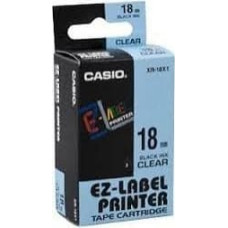 Casio Taśma XR-18X1, czarny druk/przezroczysty podkład, nielaminowany, 8m, 18mm