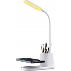 Rebeltec Lampka biurkowa Rebeltec Lampka na biurko ładowarką indukcyjną 15W Rebeltec W601 biała