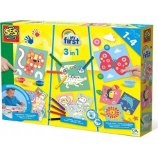 SES SES My first 3 in 1 fingerpainting set with colouring and sticking shapes