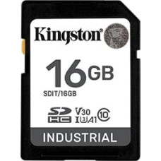 Kingston Memory card SD 16GB Industrial C10 UHS-I U3 V30 A1 pSLC