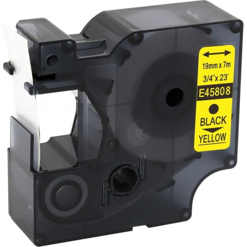 Strefa Drukarek Taśma Dymo D1 zamiennik 45808 19mm x 7m żółta/czarny nadruk