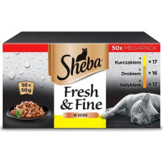 Sheba SHEBA Fresh&Fine Drobiowe Smaki 50x 50g Saszetka - mokra karma dla kotów