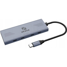 Akasa HUB USB Akasa AKASA Hub 7 v 1, USB-A 3.2 Gen 1, šedá