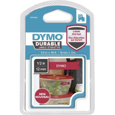 Dymo DYMO D1-Schriftband Vinyl 12mmx3m weiß auf rot - 1978366