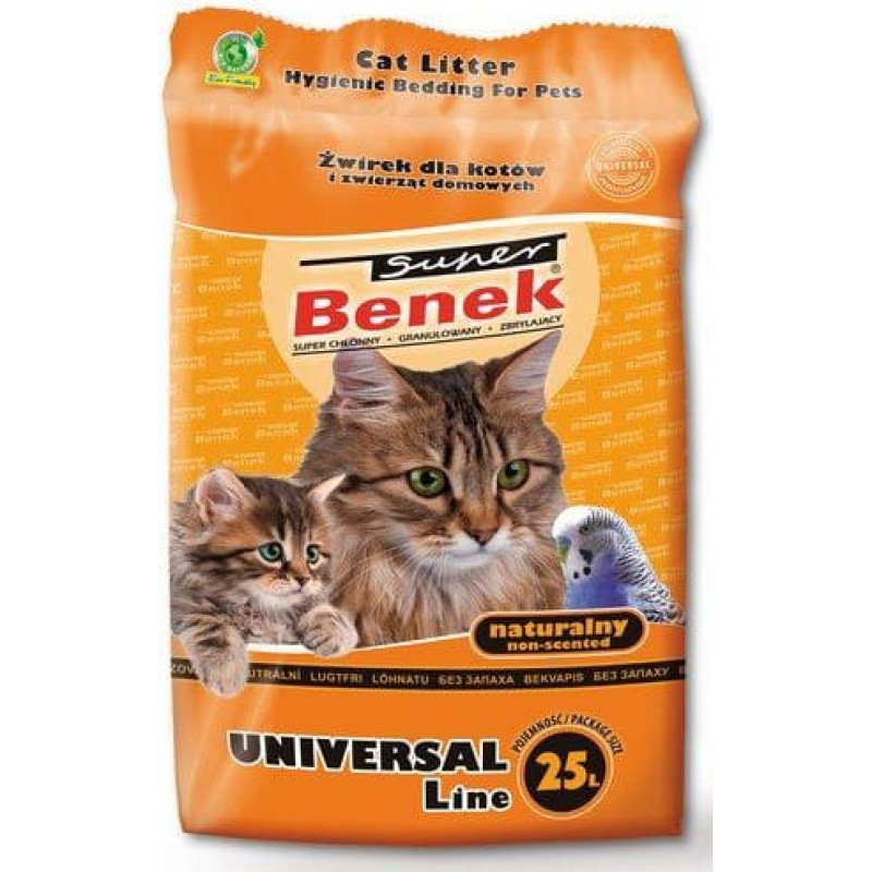 Super Benek Żwirek dla kota Super Benek Super Benek Uniwersalny Naturalny 25 l