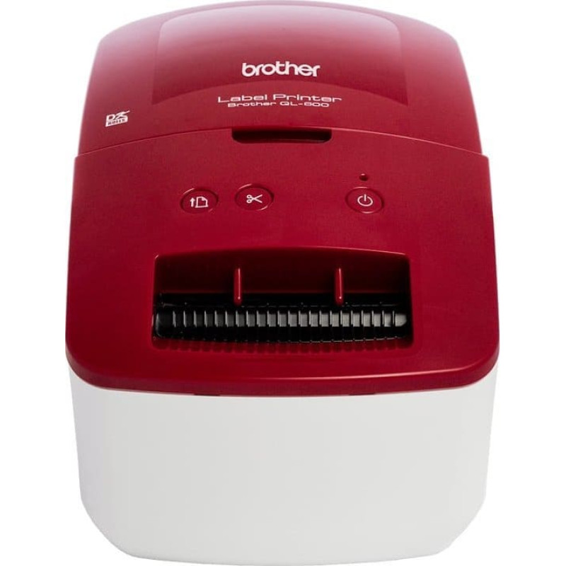 Brother Drukarka etykiet Brother Brother QL-600R - Etikettendrucker - Thermodirekt - Rolle (6,2 cm) - 300 x 300 dpi - bis zu 71 mm/Sek. - USB 2.0 - weiss, Rot