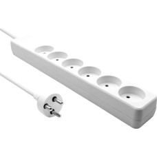 Proxtend Danish Power Strip 6 gniazd 1 m biała (K6-K01W)