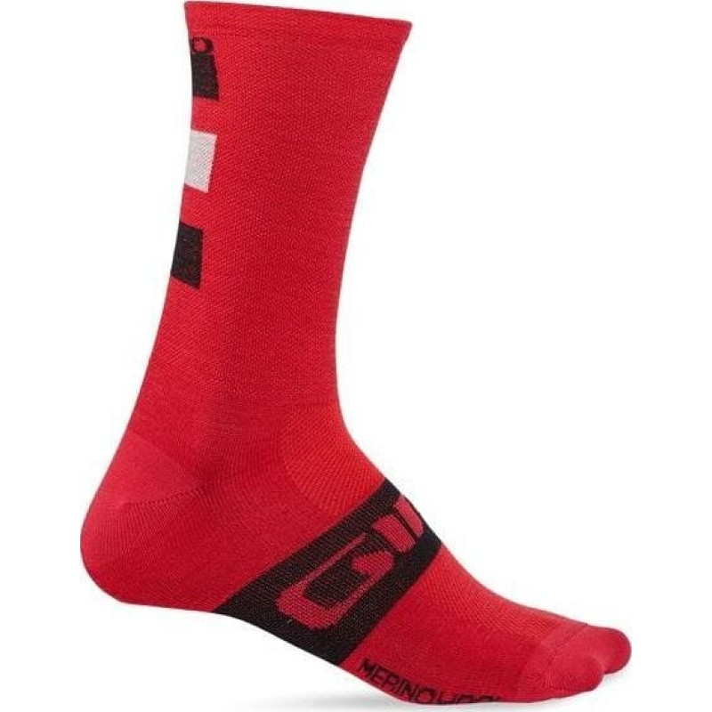 Giro Skarpety GIRO SEASONAL MERINO WOOL dark red black grey roz. XL (46-48)