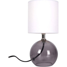 Ambiance Lampa stołowa Ambiance Lampa stołowa z kloszem abażurem lampka nocna biała ze szklaną podstawą 25x12 cm