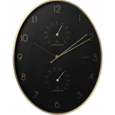 Koopman Zegar ścienny do salonu czarny okrągły 34 cm
