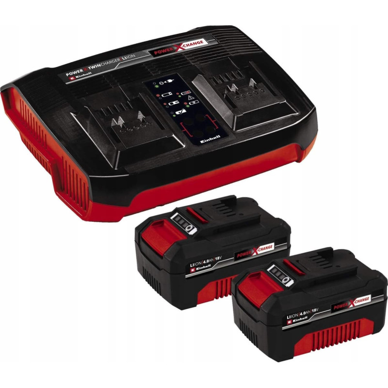 Einhell 2x 4,0Ah & Twincharger Kit (schwarz/rot)