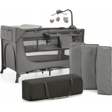 Kinderkraft Łóżeczko turystyczne JOY 2 DARK GREY + akcesoria