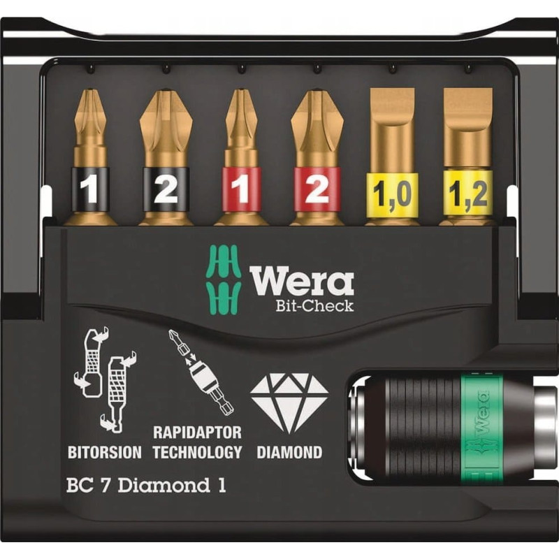 Wera Zestaw narzędzi Wera ZESTAW BITÃW BIT-CHECK 7 DIAMOND 1 SB, NA BLISTRZE, 7 CZ