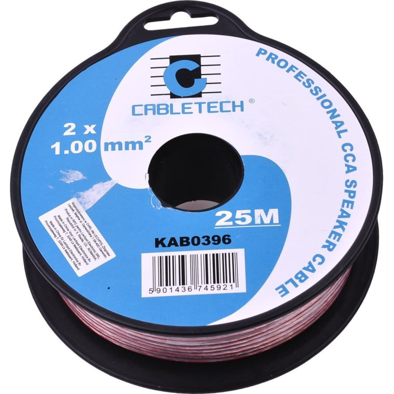 Cabletech Kabel Cabletech KAB0396 Kabel głośnikowy CCA 1.0mm 25m