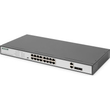 Digitus Switch Digitus Digitus 16 Port Fast Ethernet PoE Switch, 19 Inch, Unmanaged, 2 Uplinks