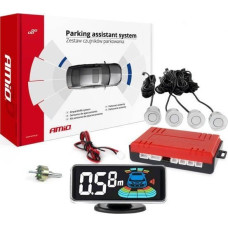 Amio Czujniki parkowania cofania srebrne LED 3D AMIO-03187