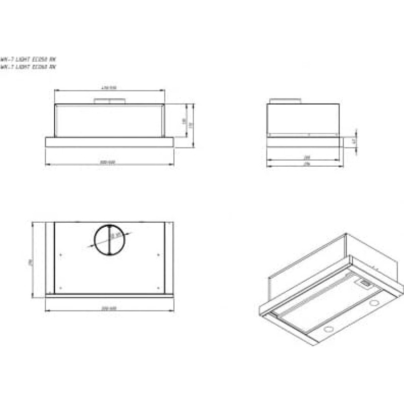 Akpo Telescopic hood WK7 Light Eco RK60 black