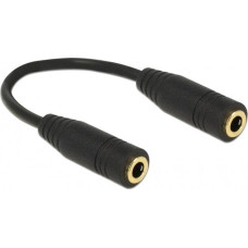 Delock Adapter Klinke 3,5mm 4Pin (Buchse) > 3,5mm 4Pin (Buchse) (schwarz, 13cm)