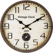 Atmosphera Brązowy zegar ścienny vintage 30 cm