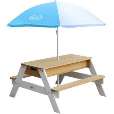 AXI Stół Piknikowy Nick z ławką, parasolem i pojemnikami