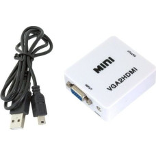 Apte Adapter AV Apte HDMI - D-Sub (VGA) + Jack 3.5mm biały