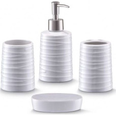 Zeller Zeller, 4-częściowy zestaw akcesoriów łazienkowych white&white