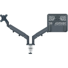 Leitz Monitor arm pladsbe.dobb m.laptoparmMgrå